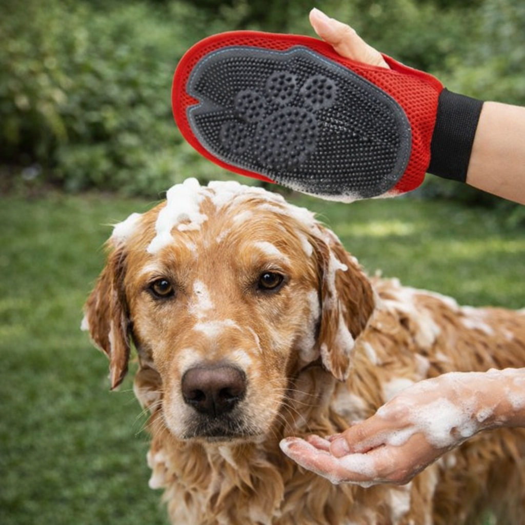 Pet Bathing & Grooming Glove | 2-in-1 Wash & Fur Removal Tool
