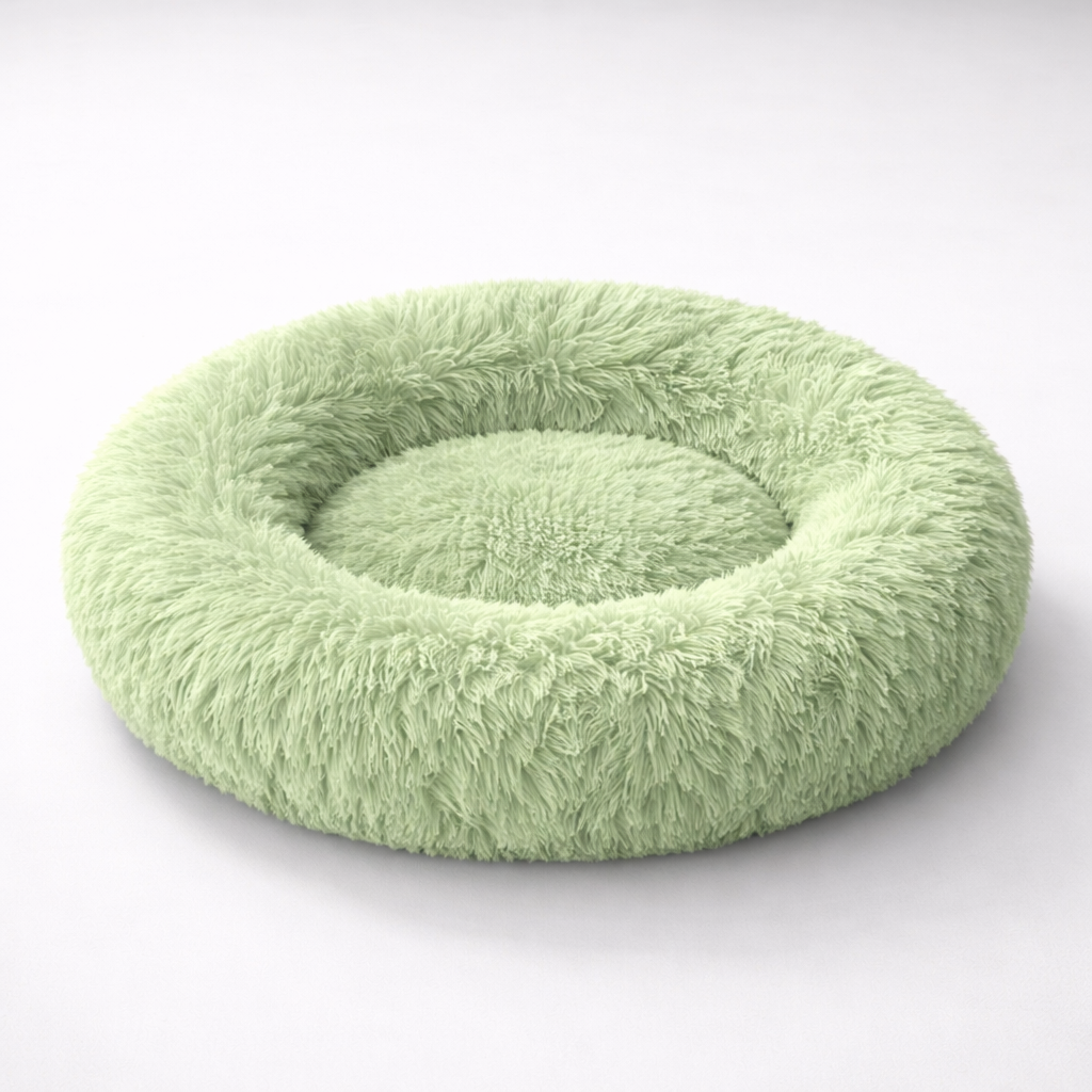 Calming Donut Dog Bed | Anti-Anxiety Plush Pet Bed for Deep Sleep