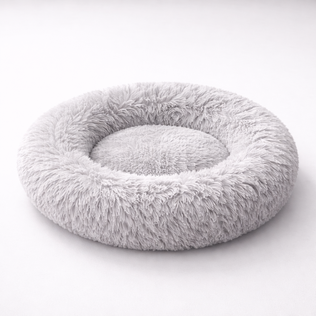 Calming Donut Dog Bed | Anti-Anxiety Plush Pet Bed for Deep Sleep