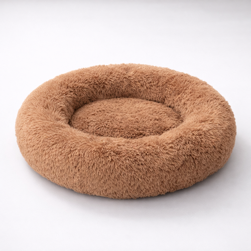 Calming Donut Dog Bed | Anti-Anxiety Plush Pet Bed for Deep Sleep