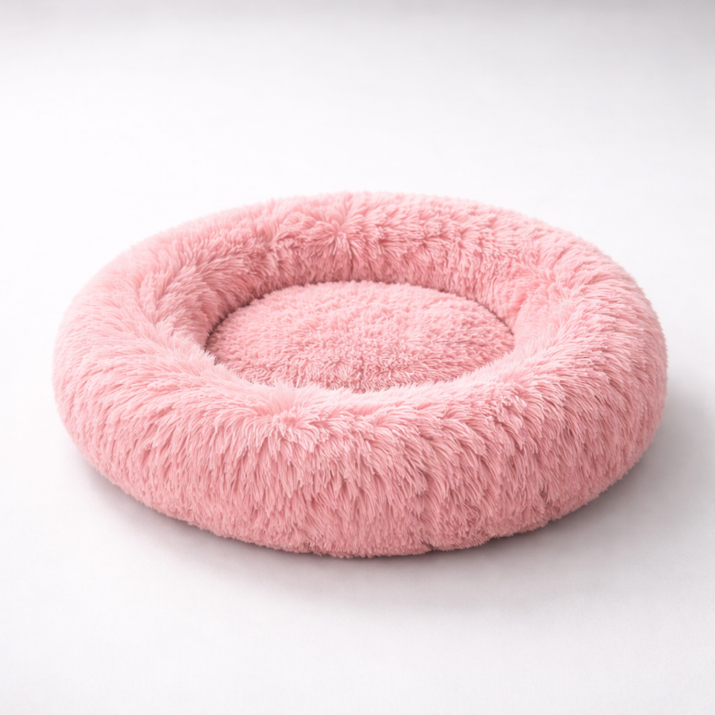 Calming Donut Dog Bed | Anti-Anxiety Plush Pet Bed for Deep Sleep