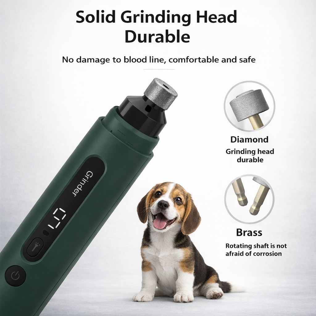 Ultra-Quiet Pet Nail Grinder | Safe, Stress-Free Grooming for Dogs & Cats